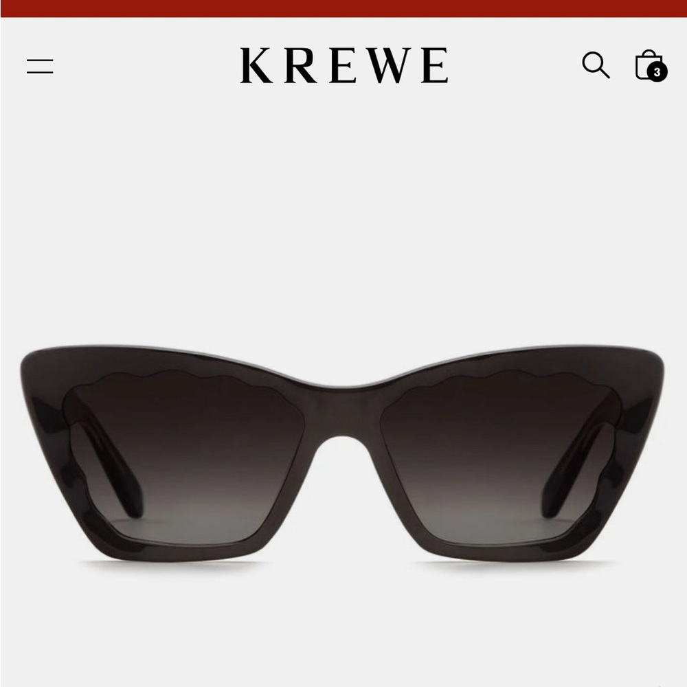 KREWE Brigitte - Black Cat-Eye Sunglasses